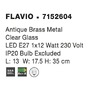 Dekorativní - NV 7152604 Nástěnné svítidlo FLAVIO antický kov mosaz čiré sklo E27 1x12W 230V IP20 bez žárovky - NOVA LUCE - foto 4