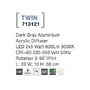 Sloupková - NV 713121 Venkovní sloupkové svítidlo TWIN tmavě šedý hliník akrylový difuzor LED 2x5W 3000K 220-240V rotační 0-90st. IP54 - NOVA LUCE - foto 4