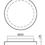 Kruhová - OS EDN41208 EDNA 2 stropní/nástěnné skleněné svítidlo bílá IP43 25W E27 - OSMONT - foto 4