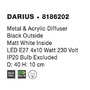 Downlight - NV 8186202 Stropní svítidlo DARIUS stropní svítidlo kov a akrylový difuzor černá zvenku a matná bílá uvnitř E27 4x12W - NOVA LUCE - foto 4