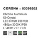 Dekorativní - NV 83399202 Nástěnné svítidlo CORONA chromovaný hliník K9 křišťál LED 8W 230V 3000K IP20 - NOVA LUCE - foto 4
