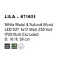Stolní lampy pracovní - NV 671601 Stolní lampa LILA bílý kov a přírodní dřevo E27 1x12W 230V IP20 bez žárovky - NOVA LUCE - foto 4