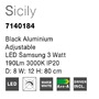 Bodová - NV 7140184 Stropní svítidlo SICILY černý hliník LED 3W 3000K - NOVA LUCE - foto 4