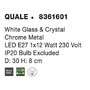 Plafoniéry - NV 8361601 Stropní svítidlo QUALE bílé sklo a křišťál E27 2x12W - NOVA LUCE - foto 4