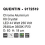 Dekorativní - NV 9172519 Stropní svítidlo QUENTIN chromovaný hliník a K9 křišťál LED 44W 230V 3500K IP20 - NOVA LUCE - foto 4