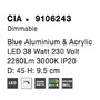 Kruhová - NV 9106243 Stropní svítidlo CIA modrý hliník a akryl LED 38W 230V 3000K IP20 stmívatelné - NOVA LUCE - foto 4