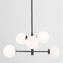 Dekorativní - NV 9100361 Závěsné svítidlo IMPERO bílé matné sklo černý kov E14 6x5W IP20 bez žárovky - NOVA LUCE - foto 4