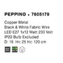 Dekorativní - NV 7605179 Závěsné svítidlo PEPPINO matná měď černý a bílý kabel E27 1x12W - NOVA LUCE - foto 4
