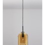 Válec - NV 9236730 Závěsné svítidlo VELOR dvouvrstvé šampaň sklo černý kabel černá kovová základna E27 1x12W 230V IP20 bez žárovky - NOVA LUCE - foto 4