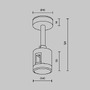 Lištové Magnetic Maytoni Flarity - M TRA156C-IPC1-B Upevnění ke stropu s prodlužovací spojkou krátké 78 mm pro magnetickou lištu 24 V Flarity TRA156C-IPC1-B - MAYTONI - foto 4