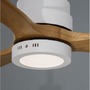 Ventilátory - NV 9952314 Stropní ventilátor se světlem NATURE matná bílá ocel a sklo dubové dřevo 5 rychlostí 25W LED - NOVA LUCE - foto 4