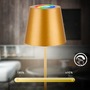 Stolní lampy dekorační - BRILO 7510017 Calida 3 v 1 RGBW LED stolní lampička bezdrátová IP44, stmívatelné, dotykový vypínač, zlatá - BRILO - foto 4
