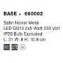 Bodová - NV 660002 Bodové svítidlo BASE nikl satén kov GU10 2x5W IP20 bez žárovky - NOVA LUCE - foto 4