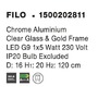 Koule - NV 1500202811 Závěsné svítidlo FILO chromovaný hliník čiré sklo a zlatý rám G9 1x5W bez žárovky - NOVA LUCE - foto 4