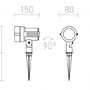 Zápichy - RED R10527 GARY na bodci LED šedá 230V COB LED 10W 45° IP65 3000K - RED - DESIGN RENDL - foto 4
