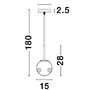 Koule - NV 9426751 Závěsné svítidlo SPADA zlatý kov a chromové sklo černý PVC kabel E27 1x12W 230V IP20 bez žárovky - NOVA LUCE - foto 4