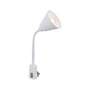 S ramenem - P 95428 Svítidlo do zásuvky Junus Flexarm E14 bílá vypínač na lampě - PAULMANN - foto 4