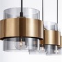 Podélná - NV 9236382 Závěsné svítidlo SIANNA kouřové sklo mosazný zlatý kov E27 3x12W 230V IP20 bez žárovky - NOVA LUCE - foto 4