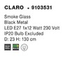 Koule - NV 9103531 Závěsné svítidlo CLARO kouřové sklo černý kov E27 1x12W 230V IP20 bez žárovky - NOVA LUCE - foto 4