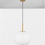 Koule - NV 9624061 Závěsné svítidlo LATO opálové sklo antický mosazný kov černý kabel E27 1x12W 230V IP20 bez žárovky - NOVA LUCE - foto 4