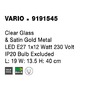 Dekorativní - NV 9191545 Nástěnné svítidlo VARIO čiré sklo a saténový zlatý kov E27 1x12W 230V IP20 bez žárovky - NOVA LUCE - foto 4