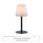 Na stůl - LD 19753-18 KENO LED stolní lampa, černá, stmívatelné, moderní vč. tahacího vypínače, bateriové, USB napájení 3000K - LEUCHTEN DIREKT / JUST LIGHT - foto 4