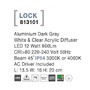 Nástěnná - NV 813101 Venkovní nástěnné svítidlo LOCK hliník tmavě šedá bílý a čirý akrylový difuzor LED 12W 220-240V 45st. IP54 3000K nebo 4000K - NOVA LUCE - foto 4
