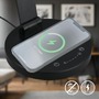 Stolní lampy pracovní - BRILO 7543015 Cuma LED lampa na psací stůl, bezdrátové nabíjení telefonu, stmívatelná, černá - BRILO - foto 4
