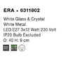 Kruhová - NV 6311802 Stropní svítidlo ERA bílé sklo a křišťál chromovaný kov E27 2x12W - NOVA LUCE - foto 4