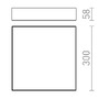Hranatá - RED R14392 LARISA LED přisazené svítidlo, technická černá - RED - DESIGN RENDL - foto 4