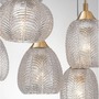 Vícečetná - NV 9191544 Závěsné svítidlo VARIO čiré sklo a saténový zlatý kov E27 6x12W 230V IP20 bez žárovky - NOVA LUCE - foto 4