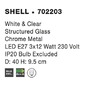 Plafoniéry - NV 702203 Stropní svítidlo SHELL bílá a čiré strukturované sklo E27 3x12W - NOVA LUCE - foto 4