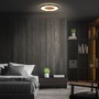 Kruhová - BRILO 3850015 Sufit Wood LED stropní svítidlo ploché, dřevěný dekor, přímé a nepřímé osvětlení, černá - BRILO - foto 4