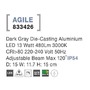 Nástěnná - NV 833426 Venkovní nástěnné svítidlo AGILE tmavě šedý hliník LED 13W 3000K 220-240V nastavitelný úhel max 120st. IP54 - NOVA LUCE - foto 4
