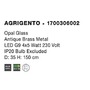 Vícečetná - NV 1700306002 Závěsné svítidlo AGRIGENTO opálové sklo antický mosazný kov G9 4x5W 230V IP20 bez žárovky - NOVA LUCE - foto 4