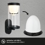 Nástěnná - BRI 3930015 BRILONER LED nabíjecí nástěnné svítidlo, venkovní, dotykový vypínač, vyměnitelné baterie, vč. USB-C kabelu, stmívatelné, IP44, černé 3930015 - foto 4