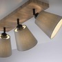 Bodová - LD 11582-79 GREEN MICH LED stropní svítidlo přírodní dřevo 3 ramenné látkové stínidlo nastavitelné a otočné - LEUCHTEN DIREKT / JUST LIGHT - foto 4