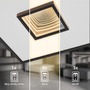 Hranatá - BRI 3848015 Toro LED stropní svítidlo, tunelový efekt, přímé a nepřímé osvětlení, černé, 42x42cm - BRILONER - foto 4