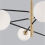 Dekorativní - NV 9143308 Závěsné svítidlo VITRA saténový zlatý a černý kov bílé opálové sklo G9 8x5W 220V IP20 bez žárovky - NOVA LUCE - foto 4