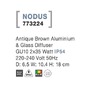Nástěnná - NV 773224 Venkovní nástěnné svítidlo NODUS antický hnědý hliník skleněný difuzor GU10 2x7W 220-240V IP54 bez žárovky světlo nahoru a dolů - NOVA LUCE - foto 4
