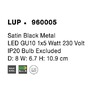 Bodová - NV 960005 Bodové svítidlo LUP saténový černý kov GU10 1x5W 230V IP20 bez žárovky - NOVA LUCE - foto 4