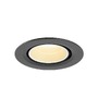Kruhová - LA 1010045 NUMINOS® GIMBLE XS Stropní vestavné svítidlo, 3000 K, 20°, IP20, kulaté, černé / bílé - BIG WHITE (SLV) - foto 4