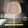 Stolní lampy dekorační - BRILO 7552011 Nabíjecí stolní lampa Riffle Mini - 20 cm, 1,5W, 150lm, bezdrátová, LED, stmívatelné, dotykový vypínač, béžová - BRILO - foto 4