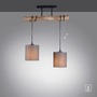 Vícečetná - LD 15182-29 TRIBU Závěsné svítidlo látkové stínidlo taupe, 2-ramenné patice 2x E27 dřevo - LEUCHTEN DIREKT / JUST LIGHT - foto 4