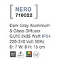 Nástěnná - NV 710022 Venkovní nástěnné svítidlo NERO tmavě šedý hliník skleněný difuzor GU10 2x7W 220-240V IP54 bez žárovky světlo nahoru a dolů - NOVA LUCE - foto 4