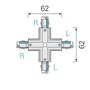 Lišty a příslušenství - IMPR 720029 Deko-Light 1-fázový kolejnicový systém, D One X-spojka, 220-240V černá RAL 9011 121 mm - foto 4