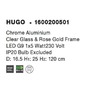 Kónická - NV 1600200501 Závěsné svítidlo HUGO chromovaný hliník čiré sklo a růžový zlatý rám G9 1x5W bez žárovky - NOVA LUCE - foto 4