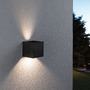 Nástěnná - P 94847 Domovní LED venkovní nástěnné svítidlo Smart Home Zigbee Cybo IP44 hranaté 100x100mm RGBW 2x2,5W 230V antracit hliník - PAULMANN - foto 4