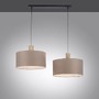 Vícečetná - LD 15113-80 LINEN Závěsné svítidlo, tkanina, len přírodní, E27, dřevo, 2-ramenné - LEUCHTEN DIREKT / JUST LIGHT - foto 4