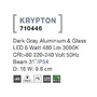 Nástěnná - NV 710446 Venkovní nástěnné svítidlo KRYPTON tmavě šedý hliník a sklo LED 6W 3000K 220-240V 31st. IP54 - NOVA LUCE - foto 4